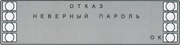 Сообщение об отказе перехода в главное меню