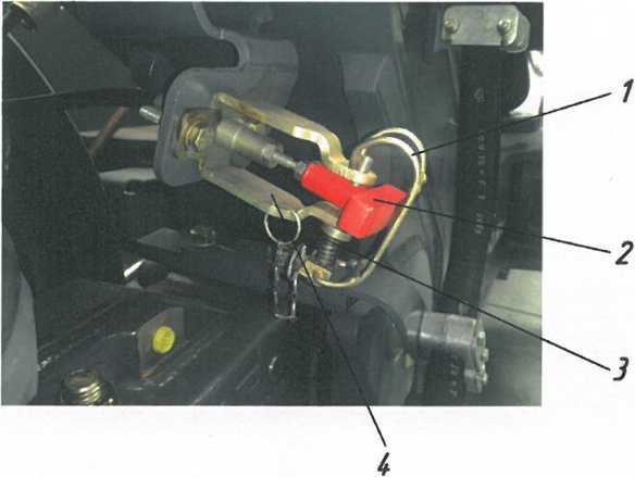 Рисунок 10.4 Рукоятка троса управления отпуска стояночного тормоза: