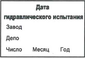 Надпись об освидетельствовании резервуаров и контрольных приборов