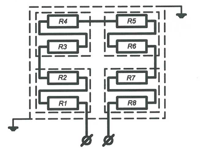 Схема электрическая соединения резисторных элементов