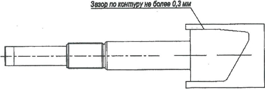 Проверка степени износа рабочих поверхностей стопора автоматического пружинного замка шаблоном ИИ-3274-00