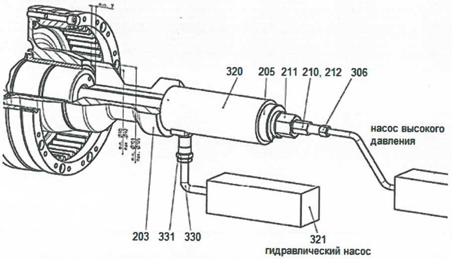 Гидравлический монтаж полумуфты ZBG