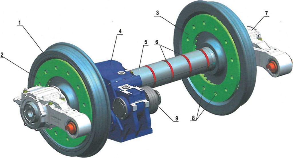 Рисунок 3.1 - Колесная пара моторная