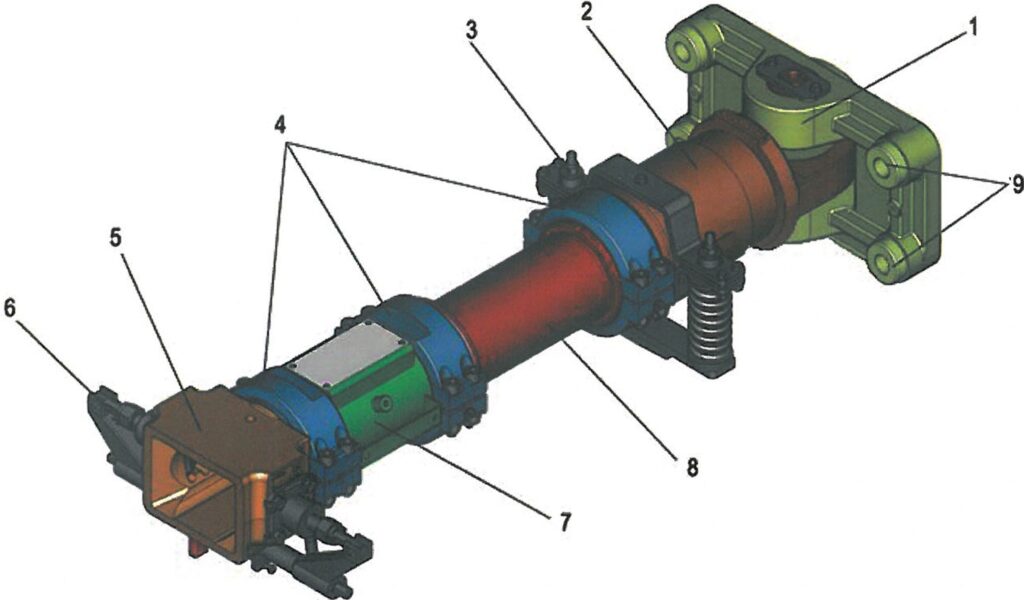 Рисунок 6.1 - Беззазорное сцепное устройство БСУ-ТМ122-00 (длинная сцепка)