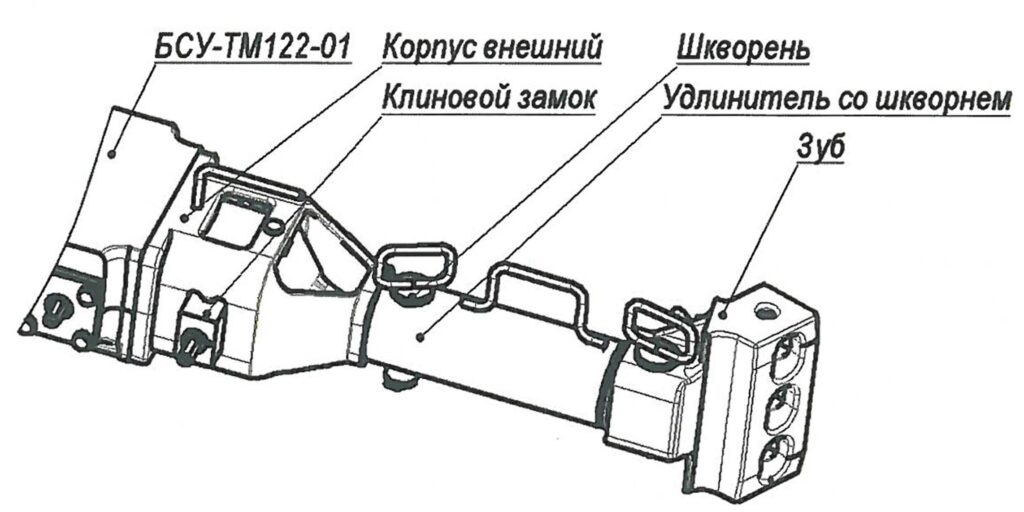 Рисунок 6.22 - Установка адаптера на сцепку БСУ-ТМ122-01