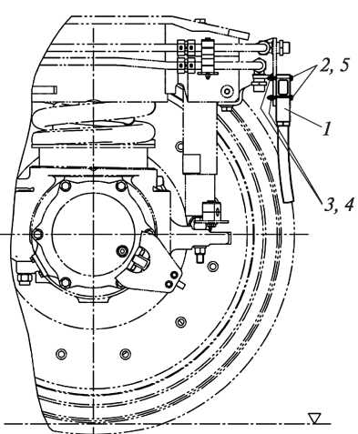 Рис. 3.19. Монтажная позиция датчика поперечного ускорения тележки
