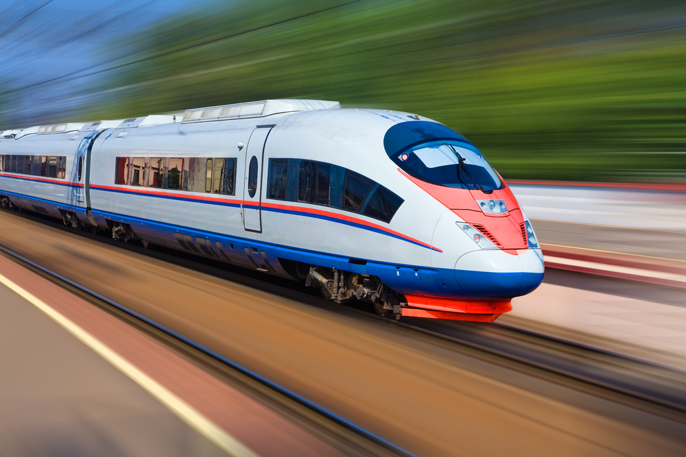 Beautiful,Photo,Of,High,Speed,Modern,Commuter,Train,,Motion,Blur